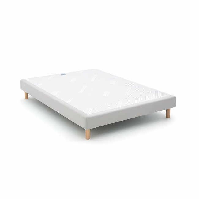 Sommier tapissier à lattes recouvertes Couleur gris perle <span itemprop=