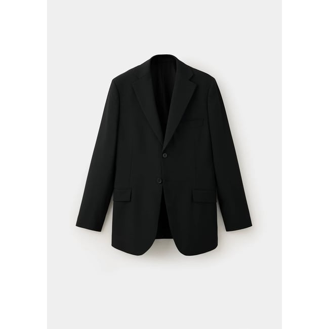 Blazer droit avec poches à rabat noir <span itemprop=