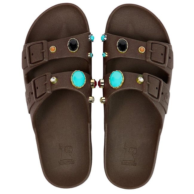 Sandales plates Femme JOIA - Marron - 37 marron <span itemprop=
