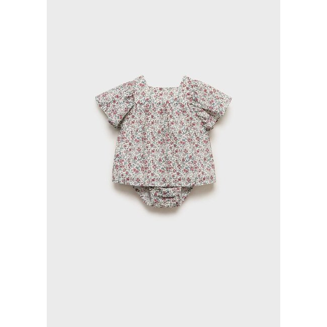 Robe et culotte imprimées rose <span itemprop=