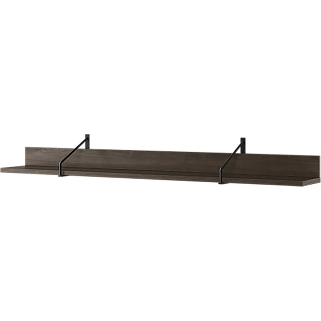 Étagère murale bois collection PIEMONTE Couleur frêne portland et noir <span itemprop=