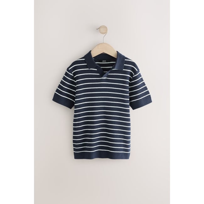 Polo à manches courtes bleu marine / blanc <span itemprop=