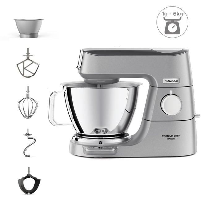 Robot pâtissier KVC85.009SI Titanium Chef Baker blanc <span itemprop=