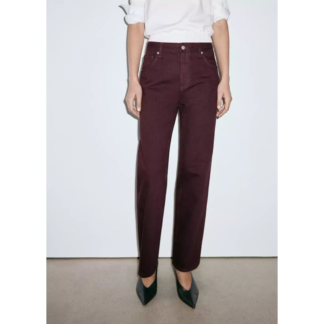 Jean Miami droit taille normale lie de vin <span itemprop=