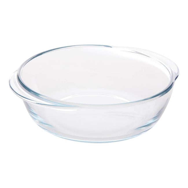Plat à four rond en verre ESSENTIELS transparent <span itemprop=
