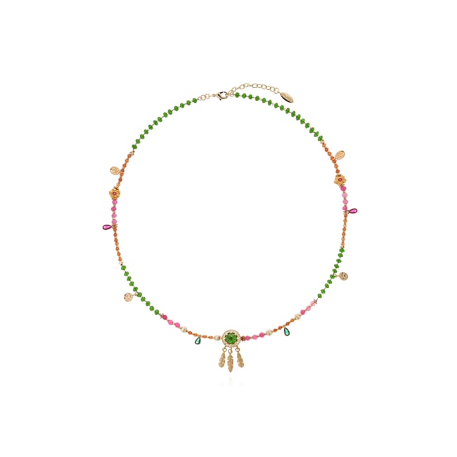 Collier de perles avec pampilles JAYDEEN emeraude <span itemprop=