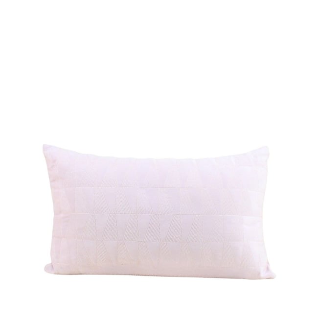 Coussin en velours brodé 30x50cm rose <span itemprop=