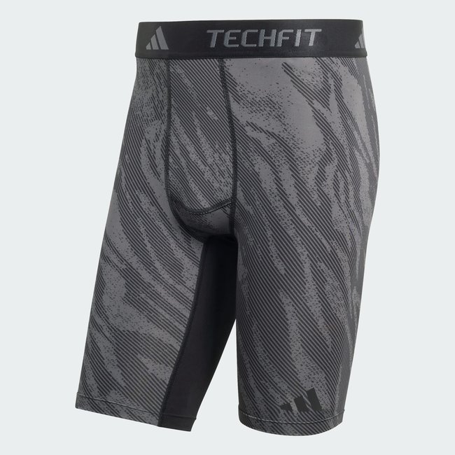 Collant court imprimé intégral Techfit grey / grey six <span itemprop=