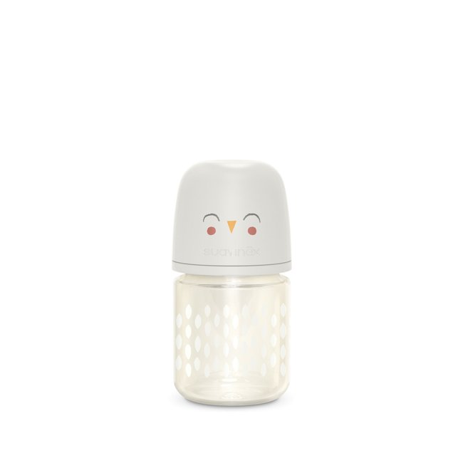 Biberon verre 120ml avec tétine SXPro S bonhomia gris - SUAVINEX