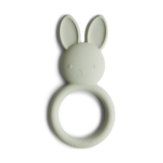 Anneau de dentition en silicone vert d'eau <span itemprop=