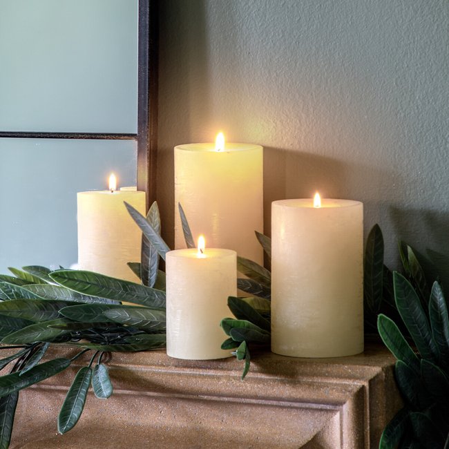 18cm Pillar Candle Rustic Ivory, ivory, SO'HOME