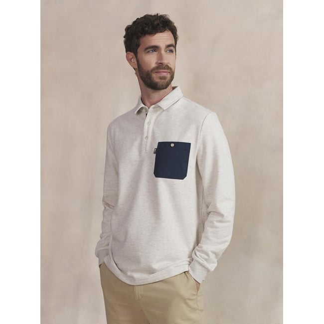 Polo manches longues CIVAZPOL beige <span itemprop=