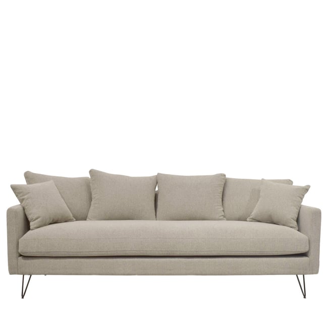 Canapé convertible 4 places en tissu pieds épingles noirs- VILLABON - DRAWER