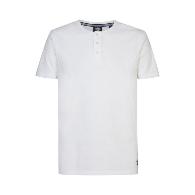 T-shirt scollo rotondo tinta unita bianco PETROL INDUSTRIES