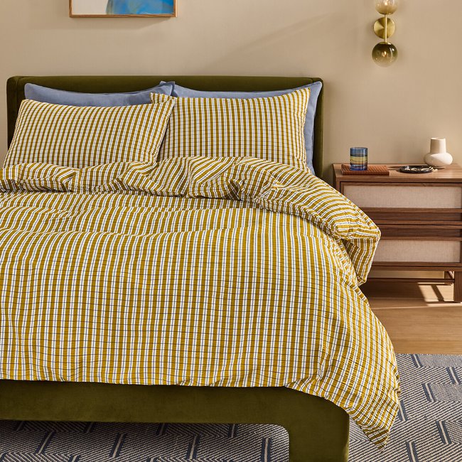 MADE.COM Felix Seersucker 100% Cotton Duvet Cover and Pillowcase Set - MADE