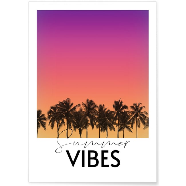 Affiche Summer Vibes 1 Couleur blanc <span itemprop=