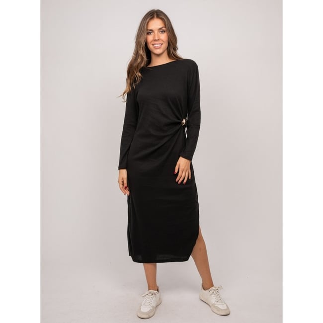 Robe Longue Maille Douce Drapé Ilarisse - DONA LISA