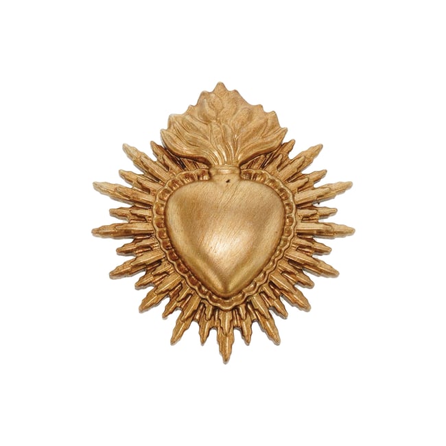 Ex-voto coeur doré déco murale Couleur doré <span itemprop=