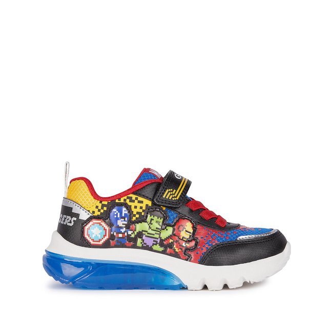 Sneakers traspiranti con LED Ciberdron x Avengers nero/blu GEOX