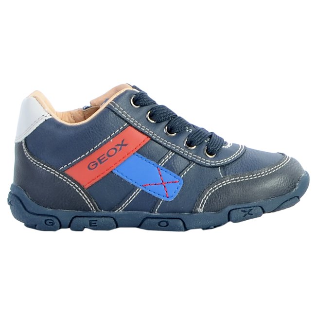 Basket Cuir  S Balu marine/rouge <span itemprop=