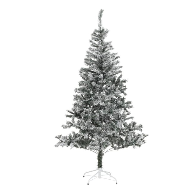 Sapin floqué 180 cm Couleur blanc <span itemprop=