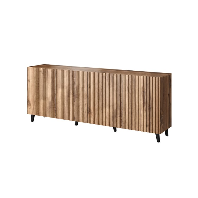 Buffet bas 4 portes bois, style contemporain, COME Couleur bois <span itemprop=