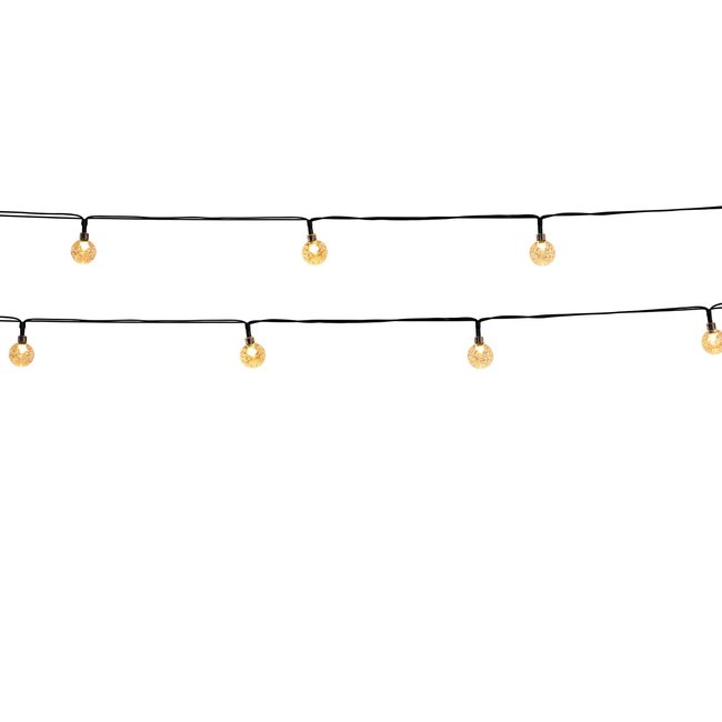 Guirlande solaire 20 globes FESTY WHITE Couleur noir <span itemprop=