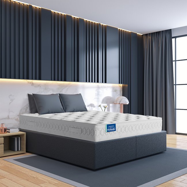 Matelas Cassandre 100% latex ferme 7zones H27 cm Couleur blanc <span itemprop=