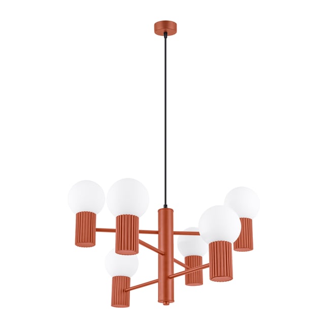 Lustre Aluminium Ocre Rouge G9 6 Halo Couleur rouge <span itemprop=