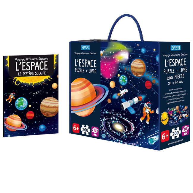 Livre et puzzle Découvre l'Espace bleu <span itemprop=