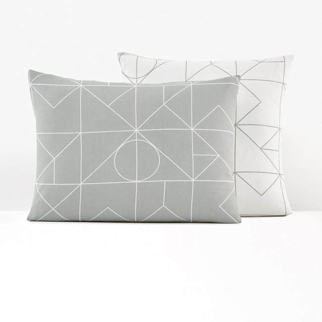 Vidmey Geometric 100% Cotton Pillowcase grey/white SO'HOME