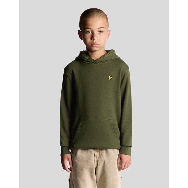 Sweat à capuche en coton loopback vert foncé <span itemprop=
