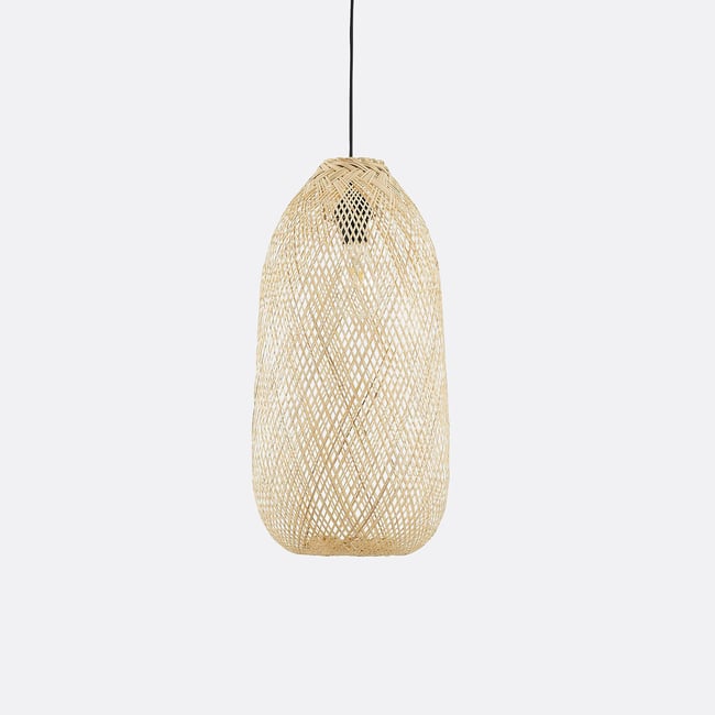 Suspension en bambou Ø30 cm, Ezia Couleur naturel <span itemprop=