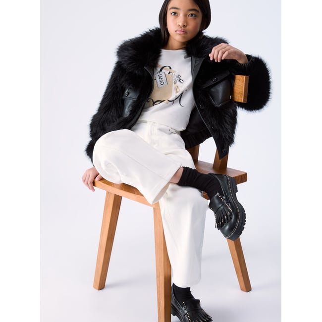 T-shirt à manches longues blanc <span itemprop=