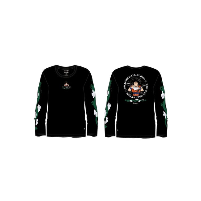 T-shirt homme manches longues avec print Dragon Ball Super Goku noir/blanc/vert <span itemprop=