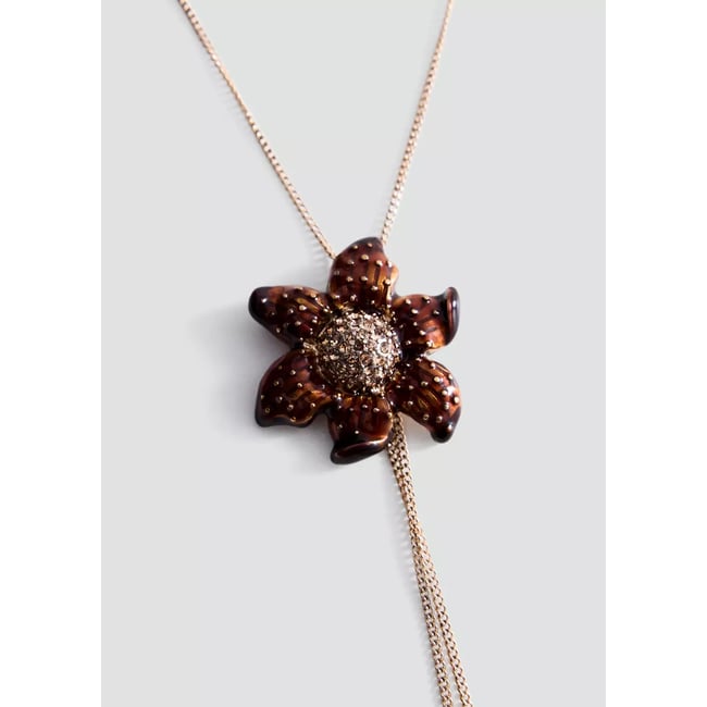 Collier double fleur or <span itemprop=