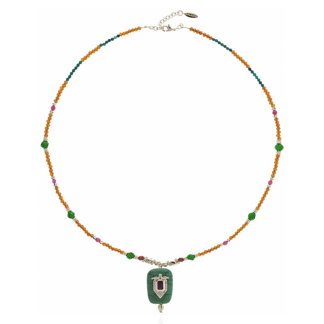 Collier de perles avec pendentif HEVER ambre <span itemprop=