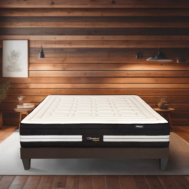 Matelas Hybride 32 cm CHAMBORD - 180x200 cm Couleur blanc <span itemprop=