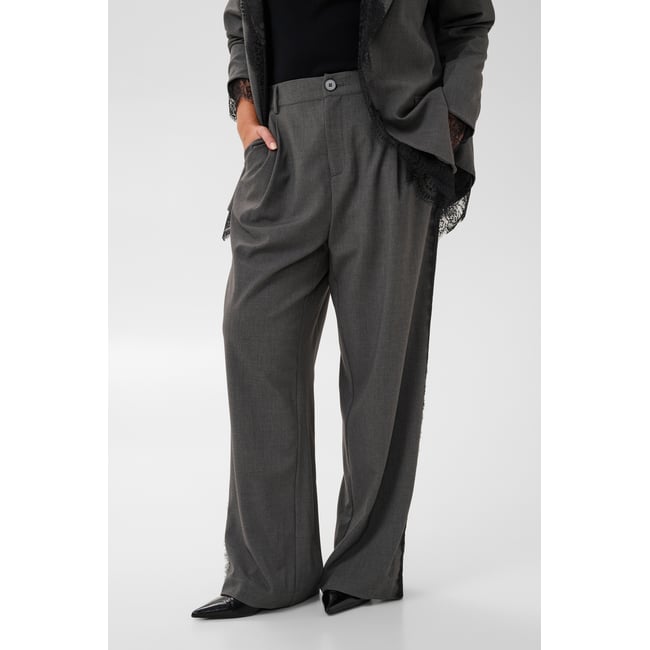 Pantalon de costume gris dark grey melange <span itemprop=