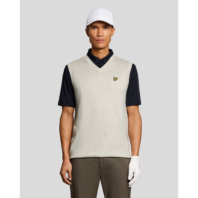 Débardeur léger en maille col V blanc nuage <span itemprop=