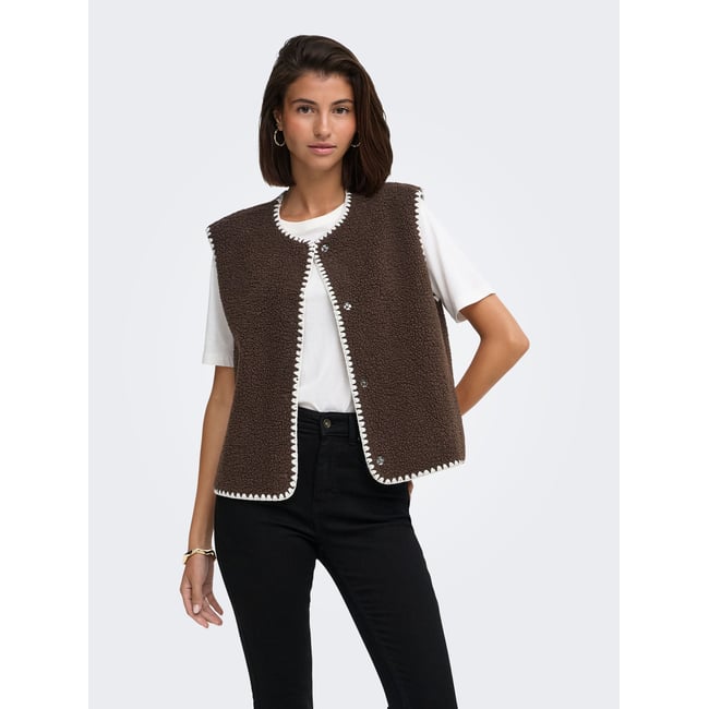 Gilet En Peluche chocolate brown <span itemprop=