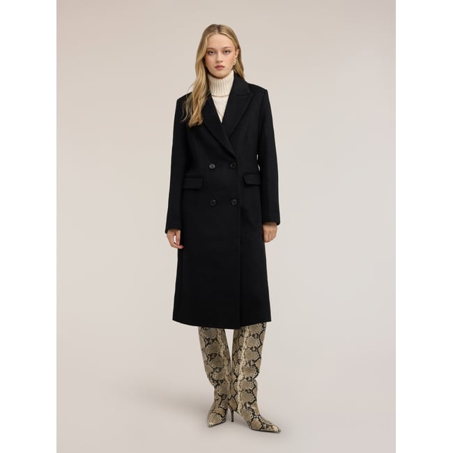 Manteau croisé noir <span itemprop=