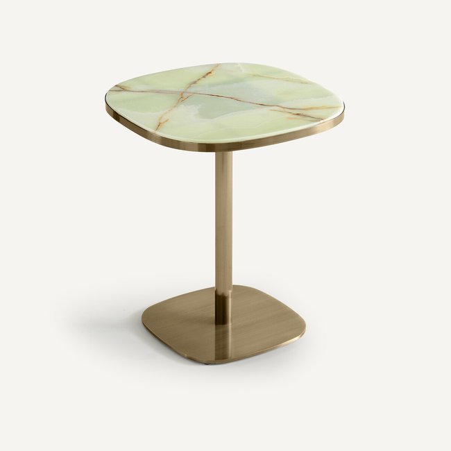 Mesa de café con superficie jade Ø60 cm Lixfeld verde jade <span itemprop=
