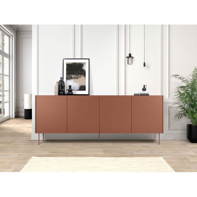 Buffet bas en panneaux de particules 4 portes 220 cm, ATLAS - BOBOCHIC