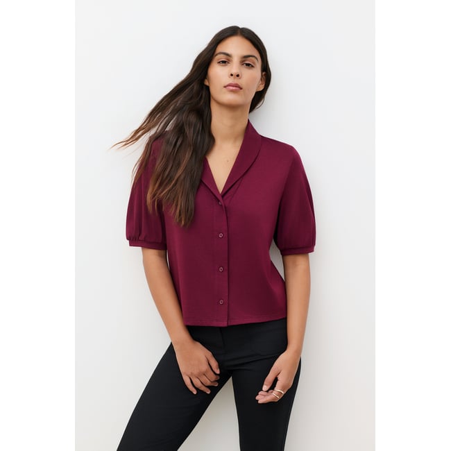 T-shirt coupe droite T-SHIRT TMARI-UNI bordeaux <span itemprop=