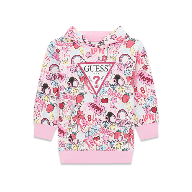 Robe À Capuche Imprimée rose multi <span itemprop=