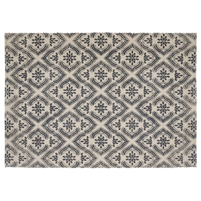 Tapis imprimé ALBAN Couleur noir <span itemprop=