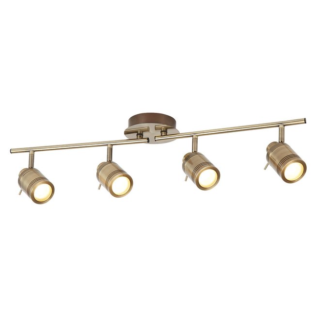 Bathroom Split Lightbar with 4 Spotlights Antique Brass, antique brass, SO'HOME