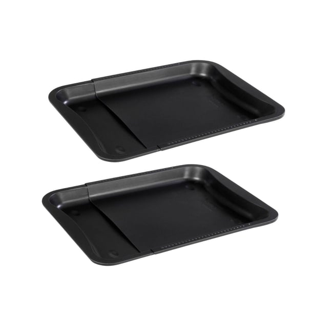 Lot de 2 moules à gâteaux 35-52/32/3 cm Black mettallic Black noir <span itemprop=