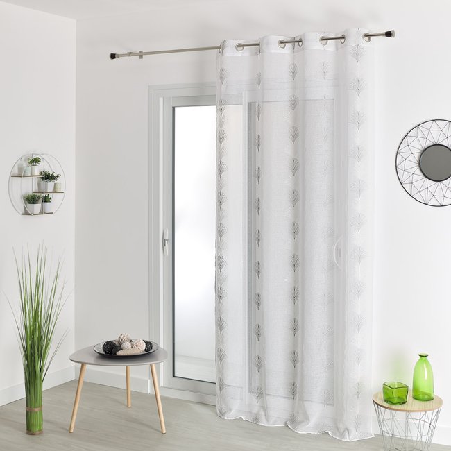 Voilage brodé éventail avec œillets - HOME MAISON
